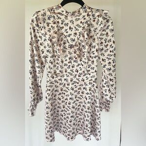 LAURA ASHLEY & URBAN OUTFITTERS Beige Floral Mini Dress Sz XS 33” L Cottage Twee